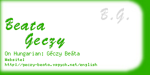 beata geczy business card