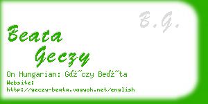 beata geczy business card